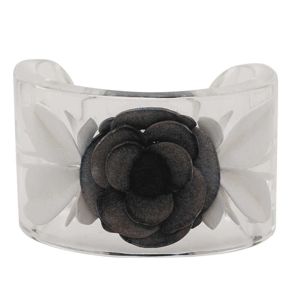 Pre-Loved Chanel Lucite Camellia Cuff Bracelet